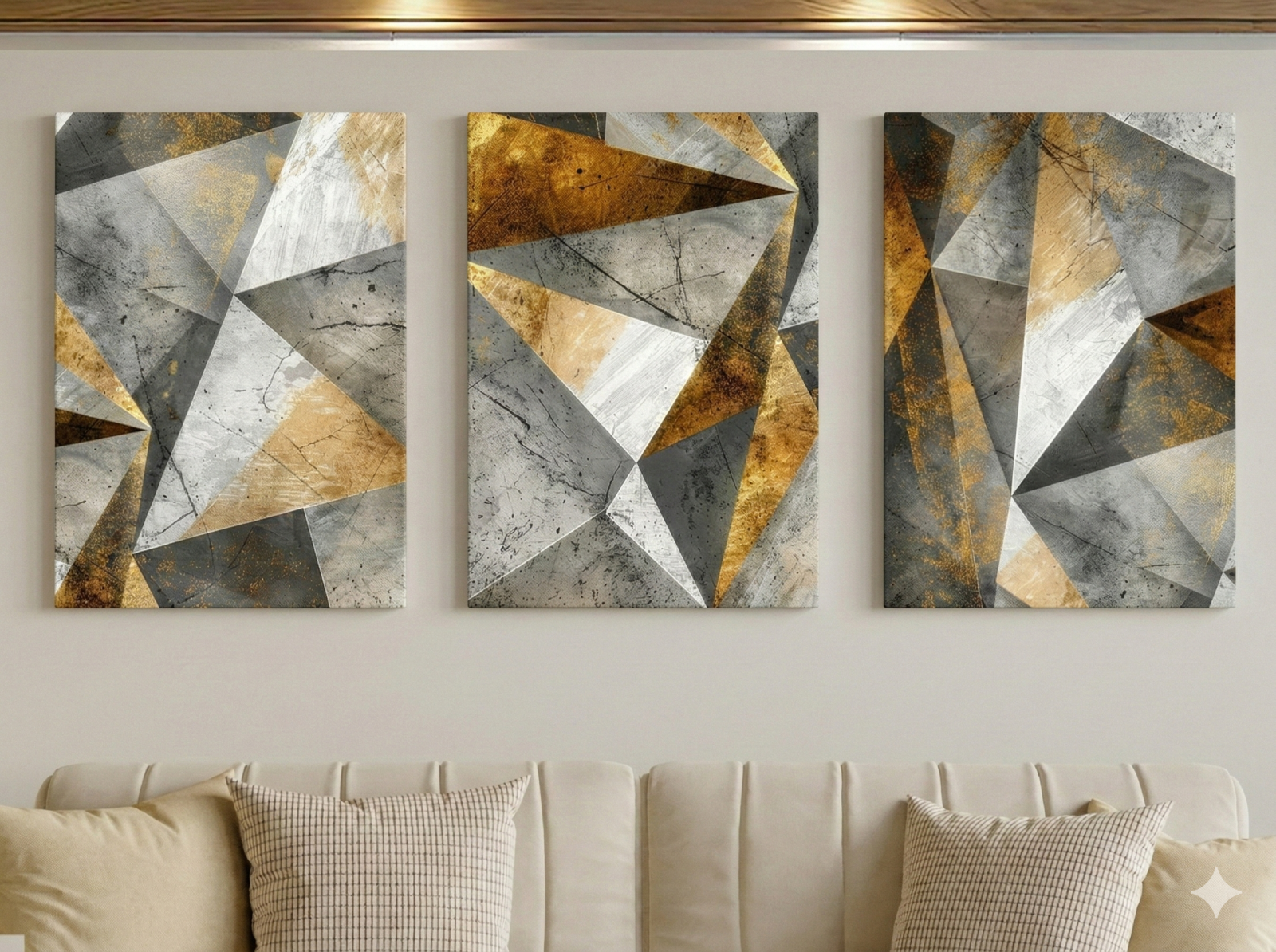 Tableau Triptyque Abstrait 046