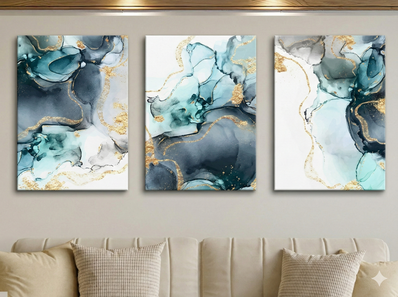 Tableau Triptyque Abstrait 048