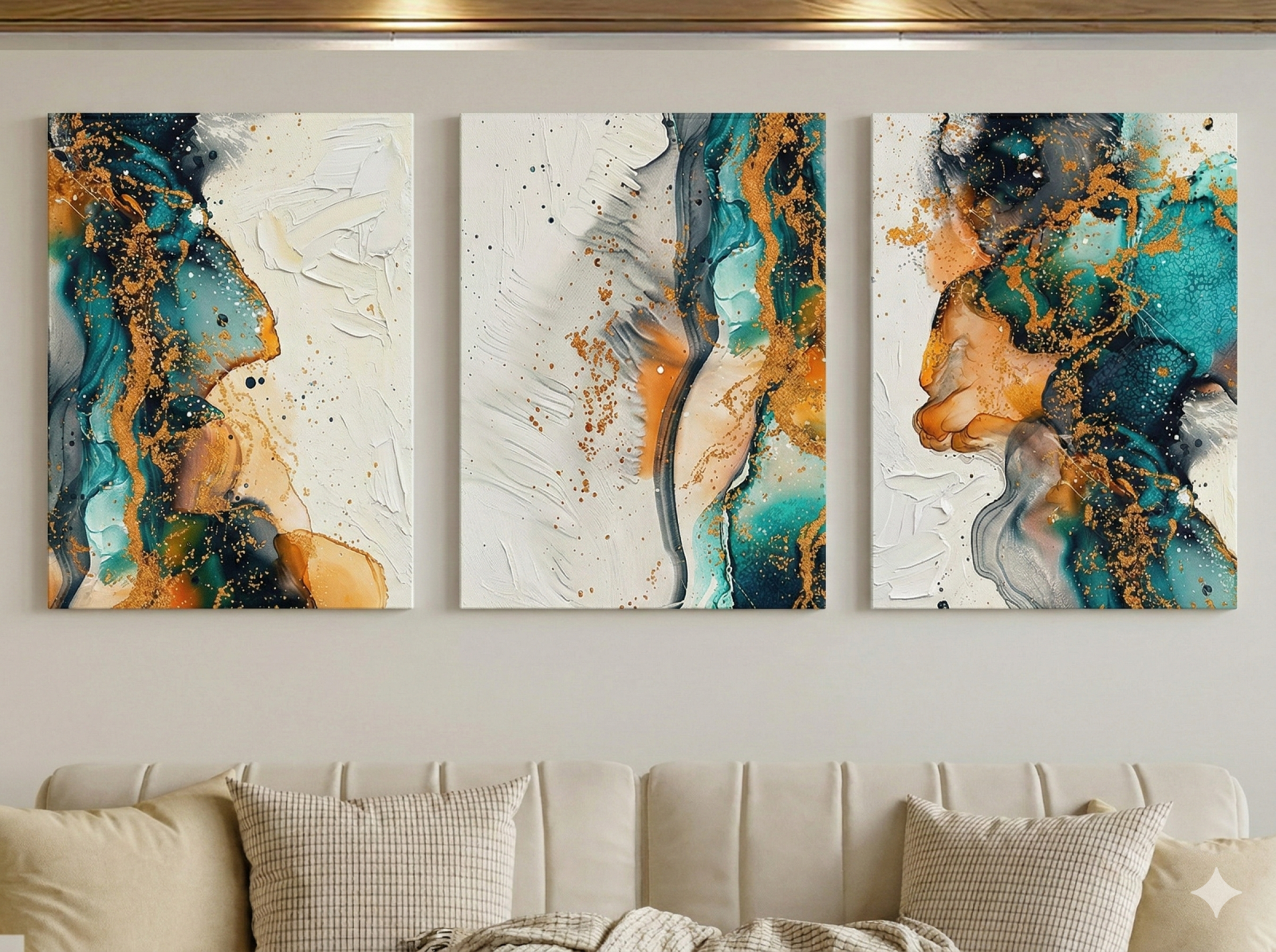 Tableau Triptyque Abstrait 049