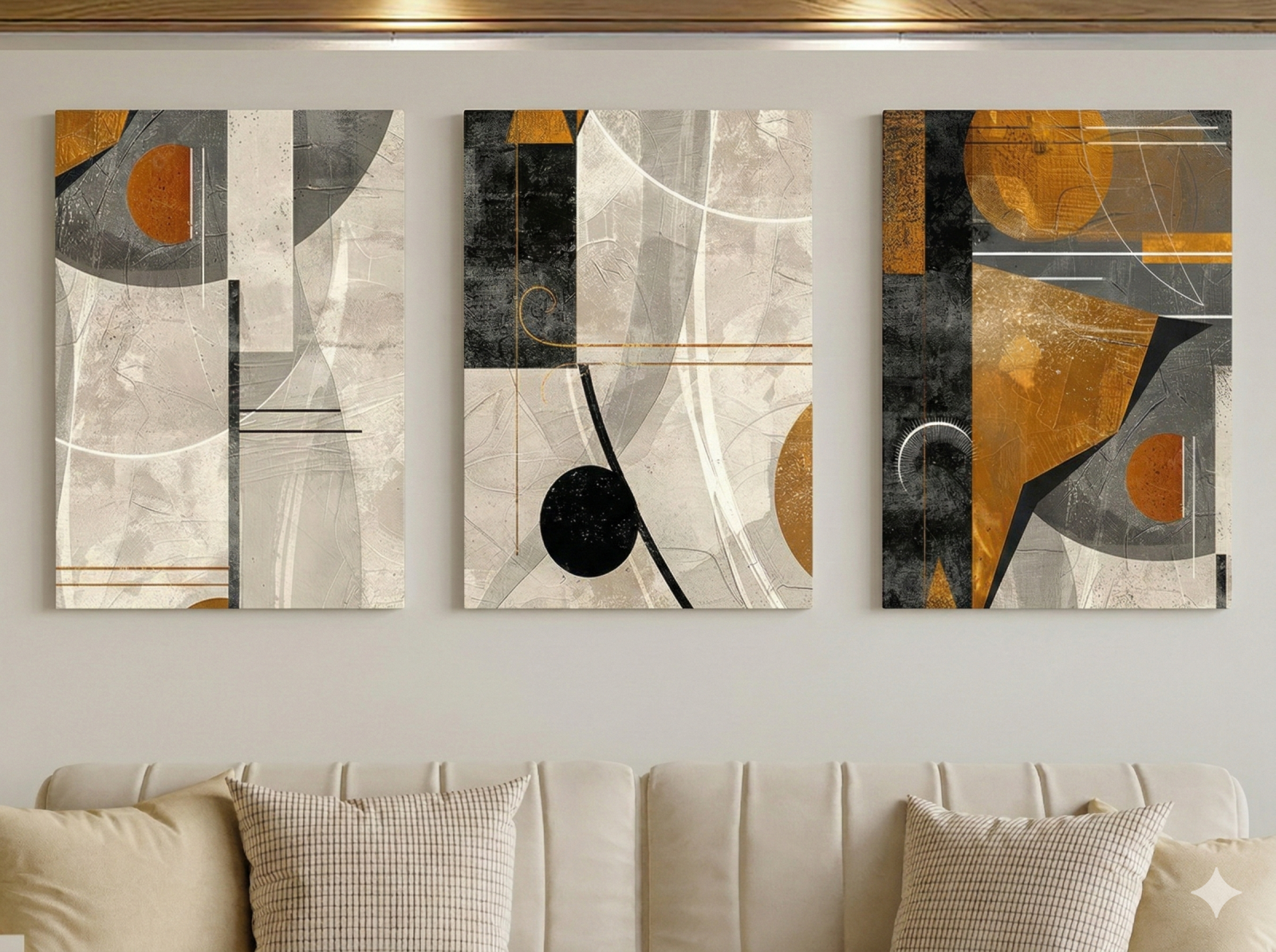 Tableau Triptyque Abstrait 050