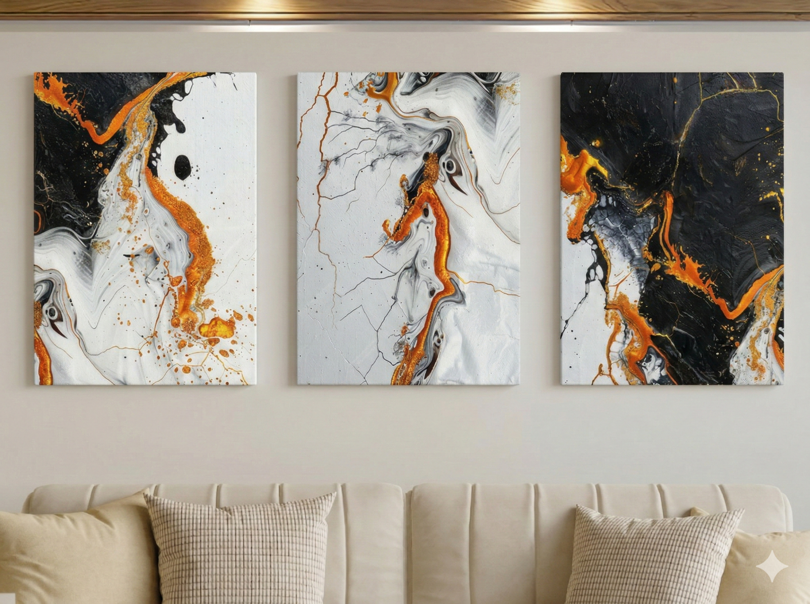 Tableau Triptyque Abstrait 051
