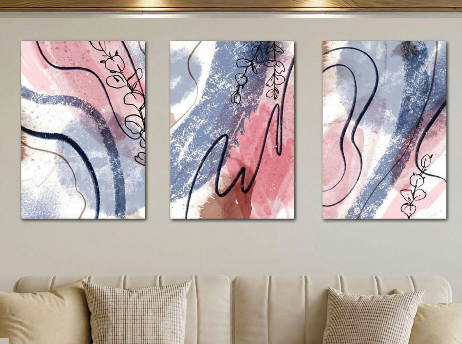 Tableau Triptyque Abstrait 053