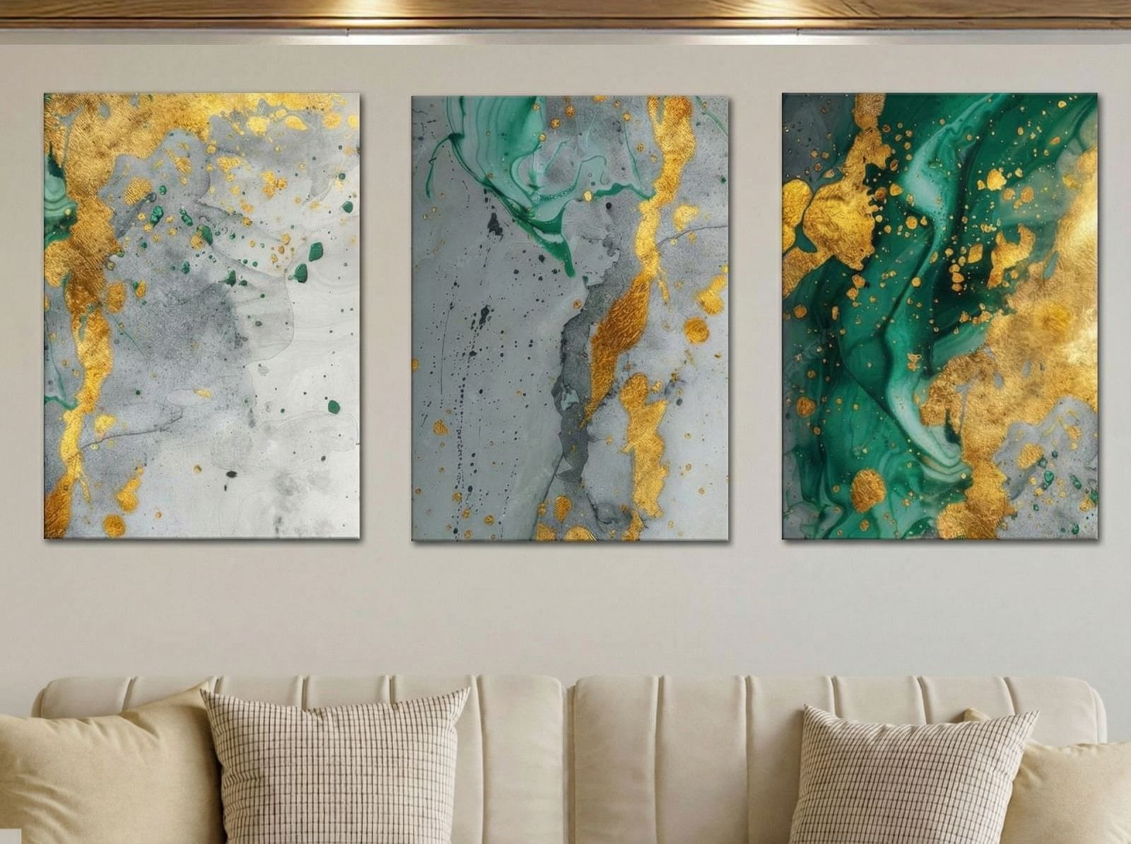 Tableau Triptyque Abstrait 054