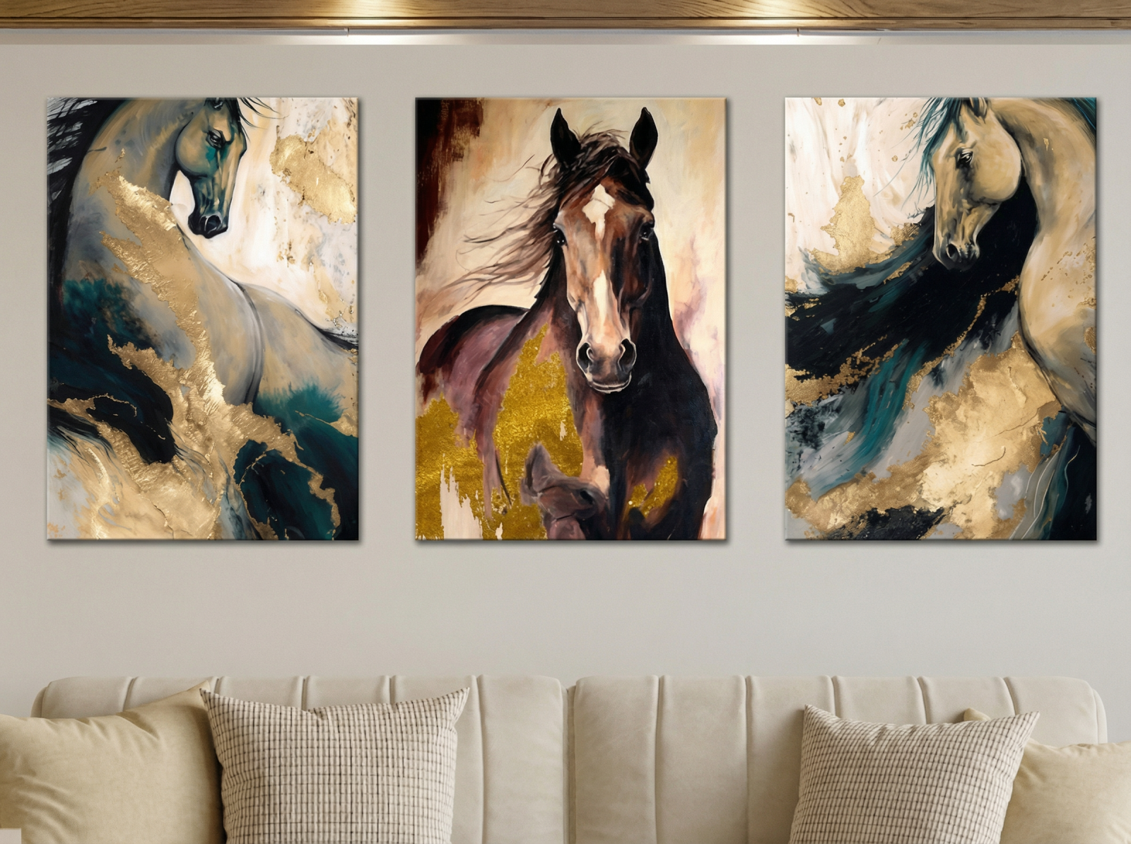 Tableau Triptyque Abstrait 055