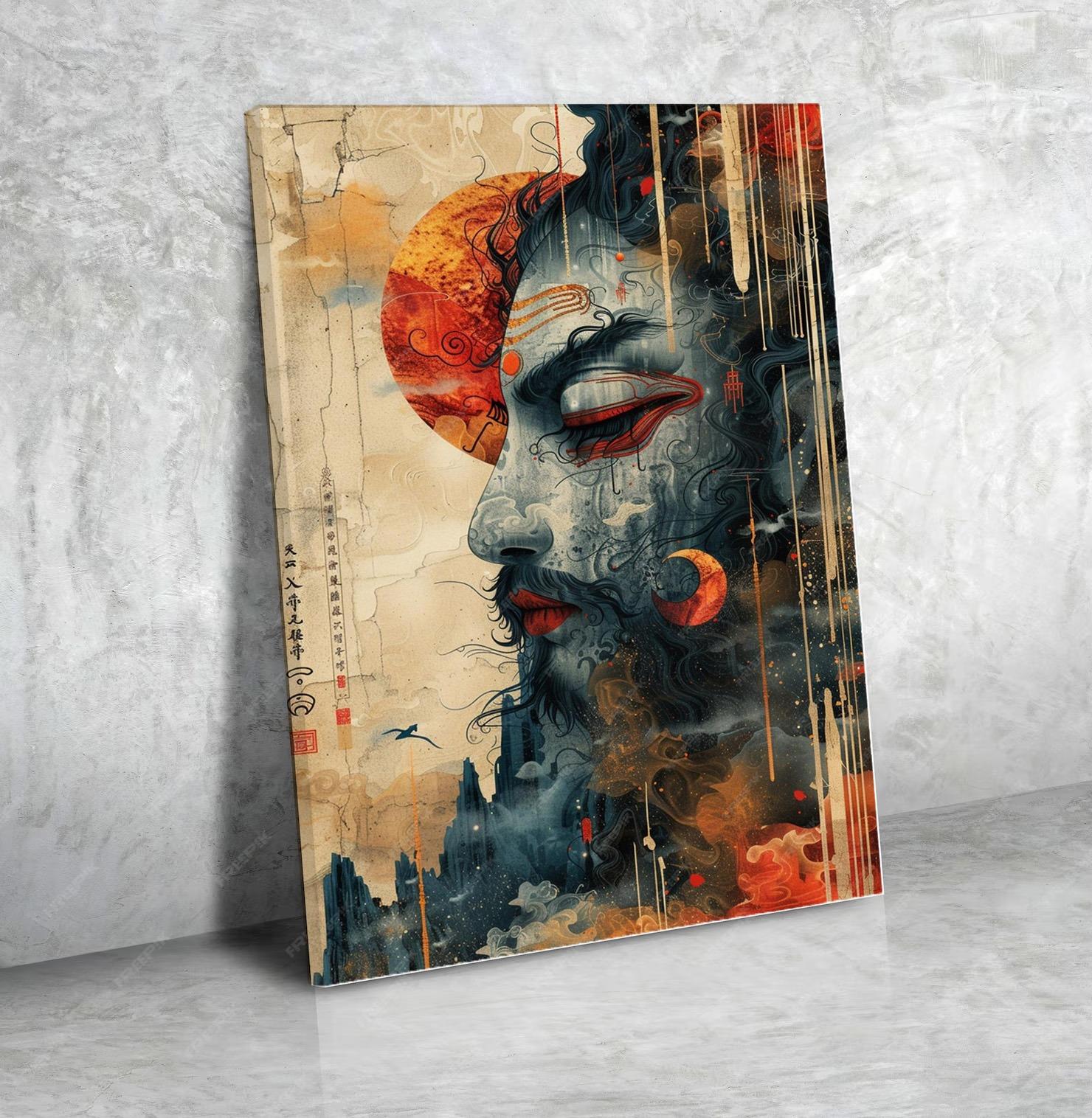 Tableau Panoramique Abstrait Chaudes N°64