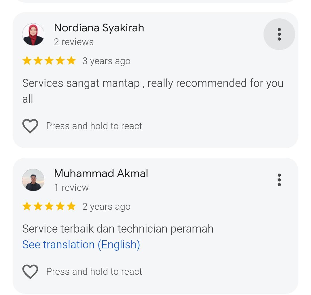 Tangkap layar ulasan pelanggan IY Global