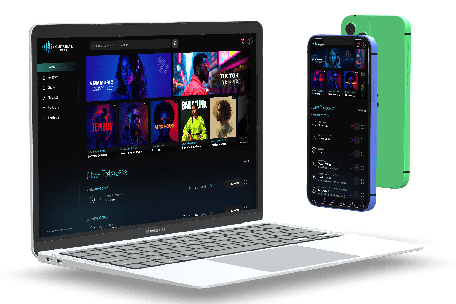 DJ Streaming & Download Platform - Device mockup
