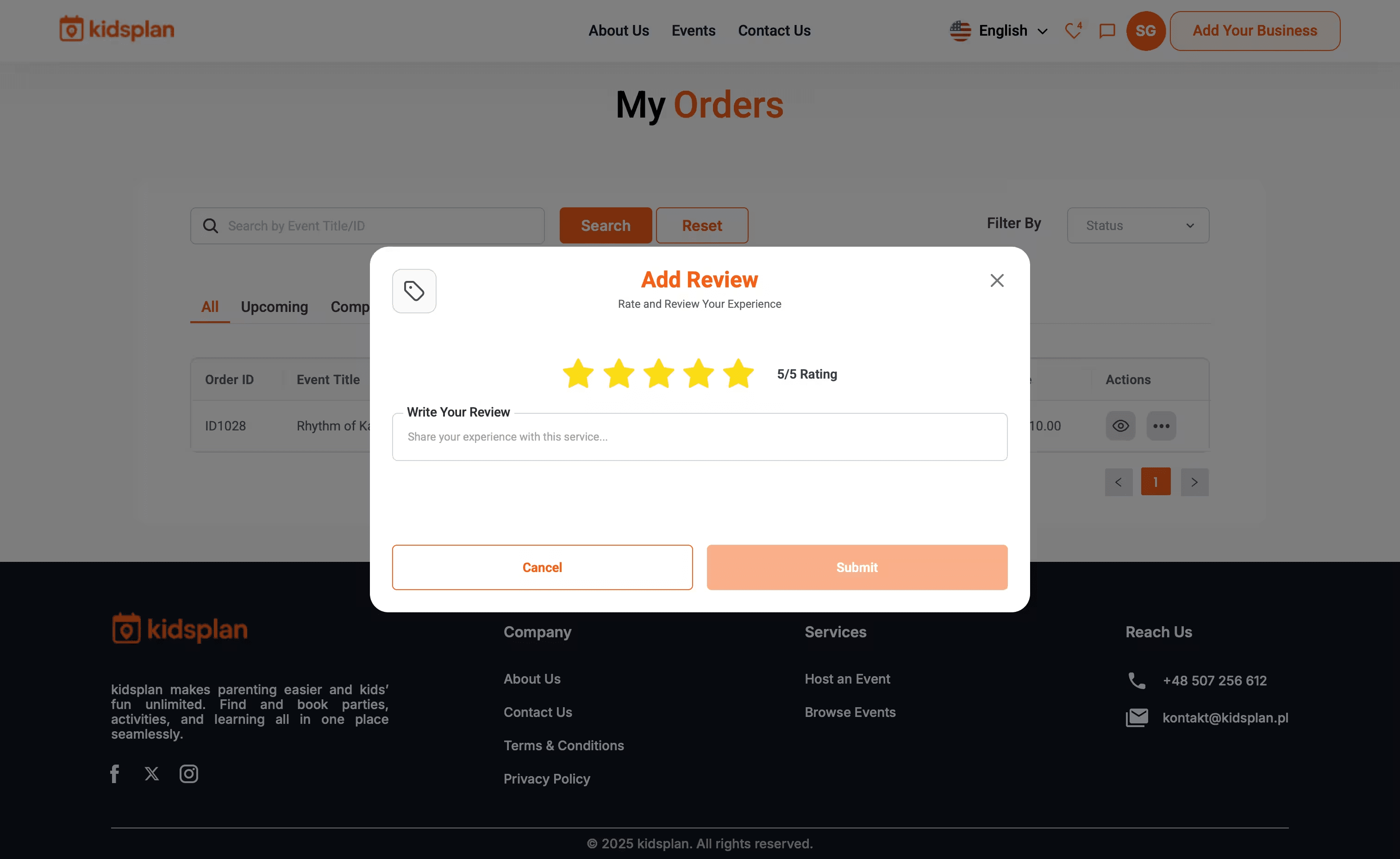 User Dashboard screenshot 8