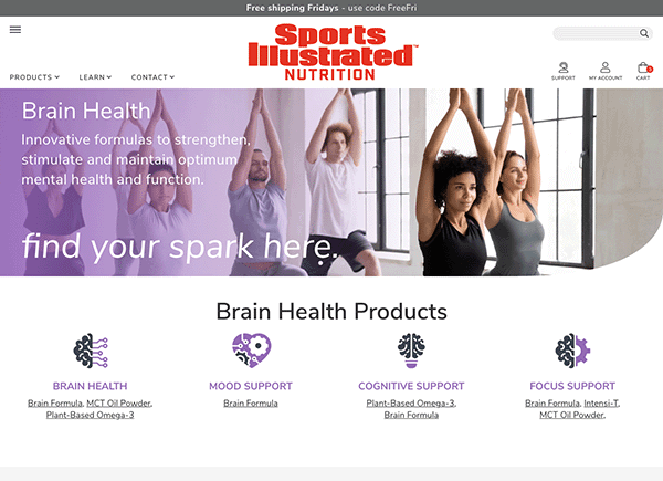 Sports Illustrated Nutrition category page design