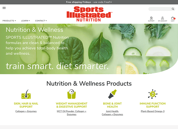 Sports Illustrated Nutrition category page design