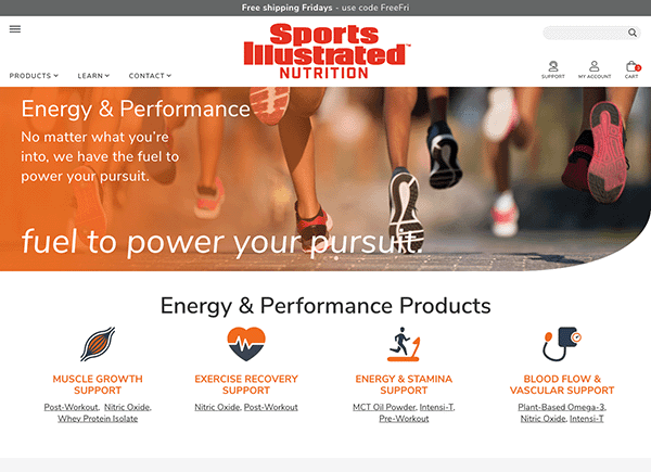 Sports Illustrated Nutrition category page design