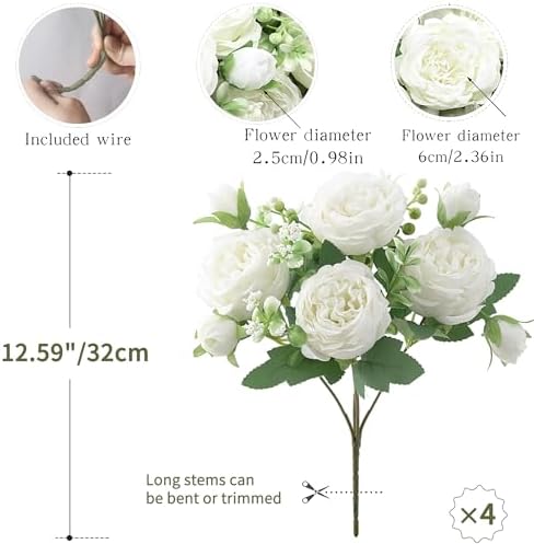 Vue 4 de Hnvner Bouquets Fleurs Artificielles