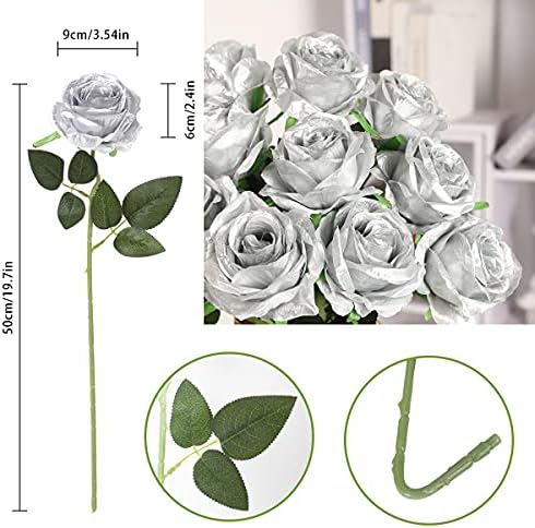 Vue 2 de Justoyou Pcs Roses Bouquet