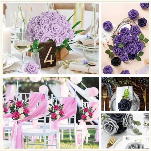 Vue 4 de Pieces Fleurs Artificielles Roses