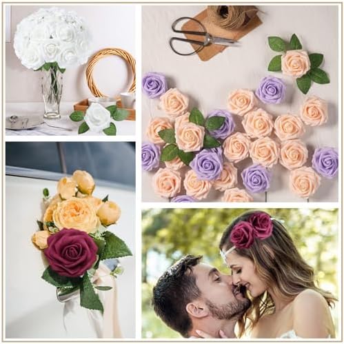 Vue 5 de Pieces Fleurs Artificielles Roses