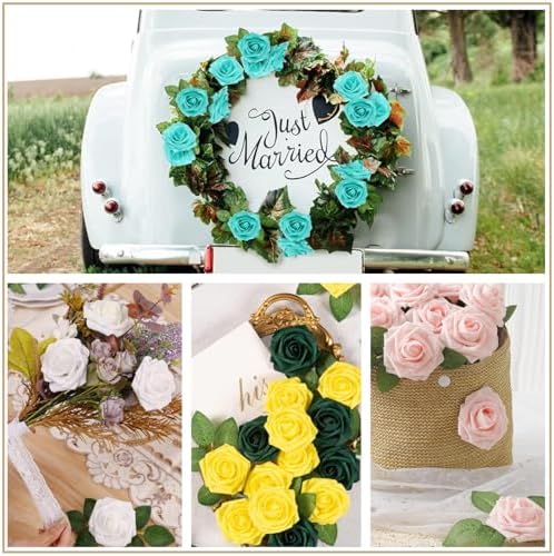 Vue 6 de Pieces Fleurs Artificielles Roses