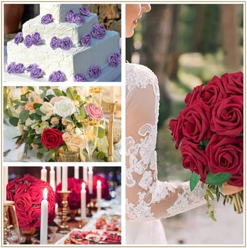 Vue 7 de Pieces Fleurs Artificielles Roses