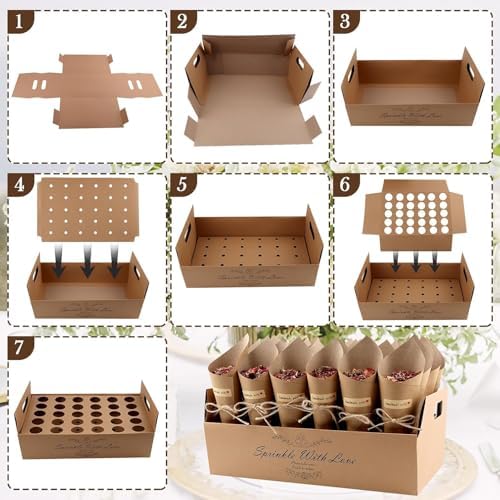 Vue 7 de Pcs Cornet Confettis Mariage