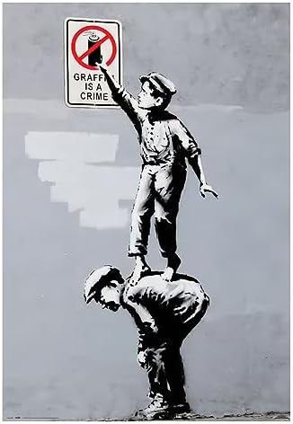 Vue 6 de Feuilles Décoratives Banksy Salon