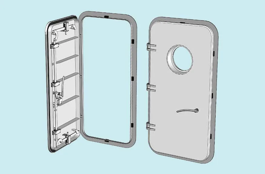 Weathertight or watertight doors