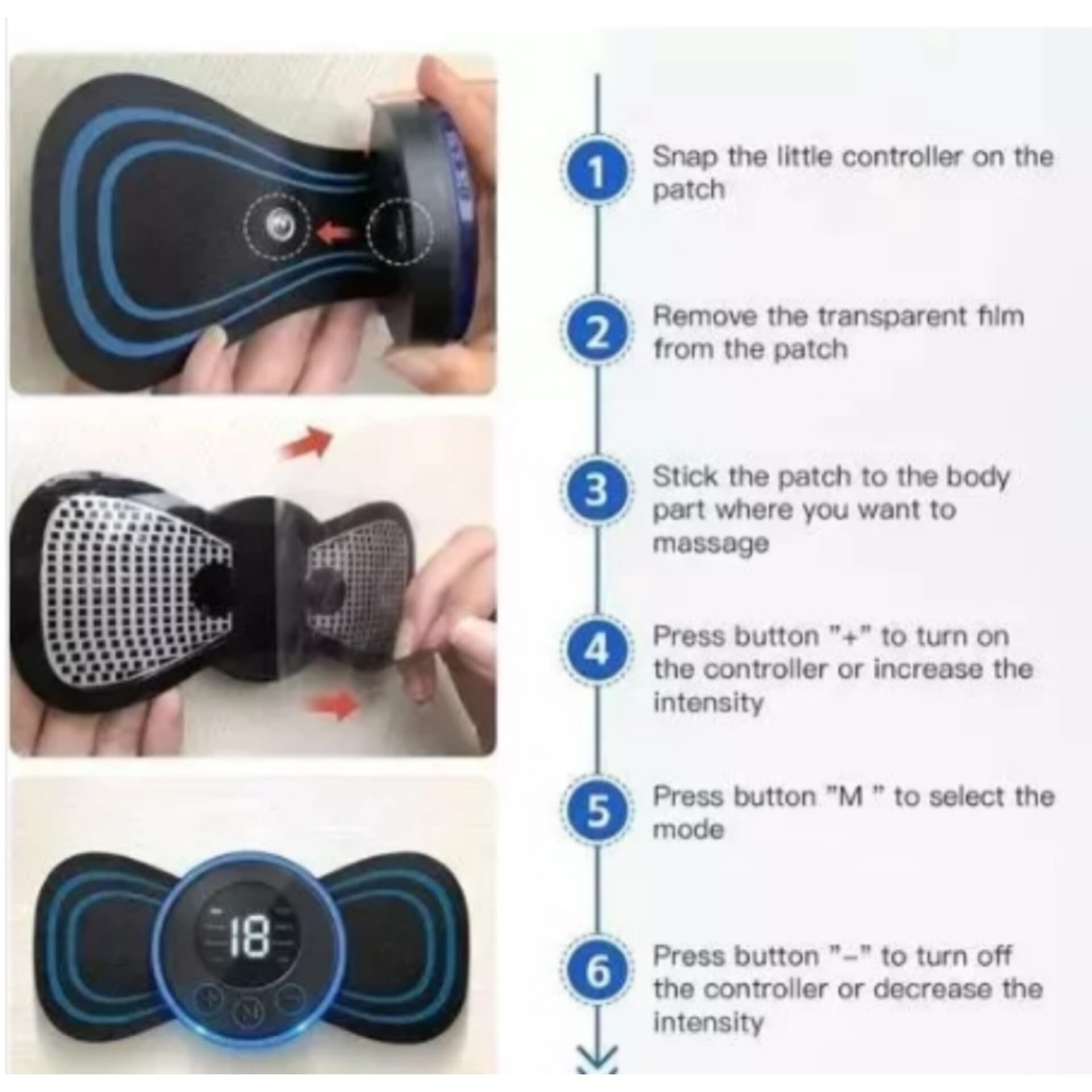 Body Massager, Wireless Portable Neck Massager with 8 Modes and 19 Strength Levels, Rechargeable EMS Massager Machine for Shoulder, Arms, Legs, Back Pain. - Image 2