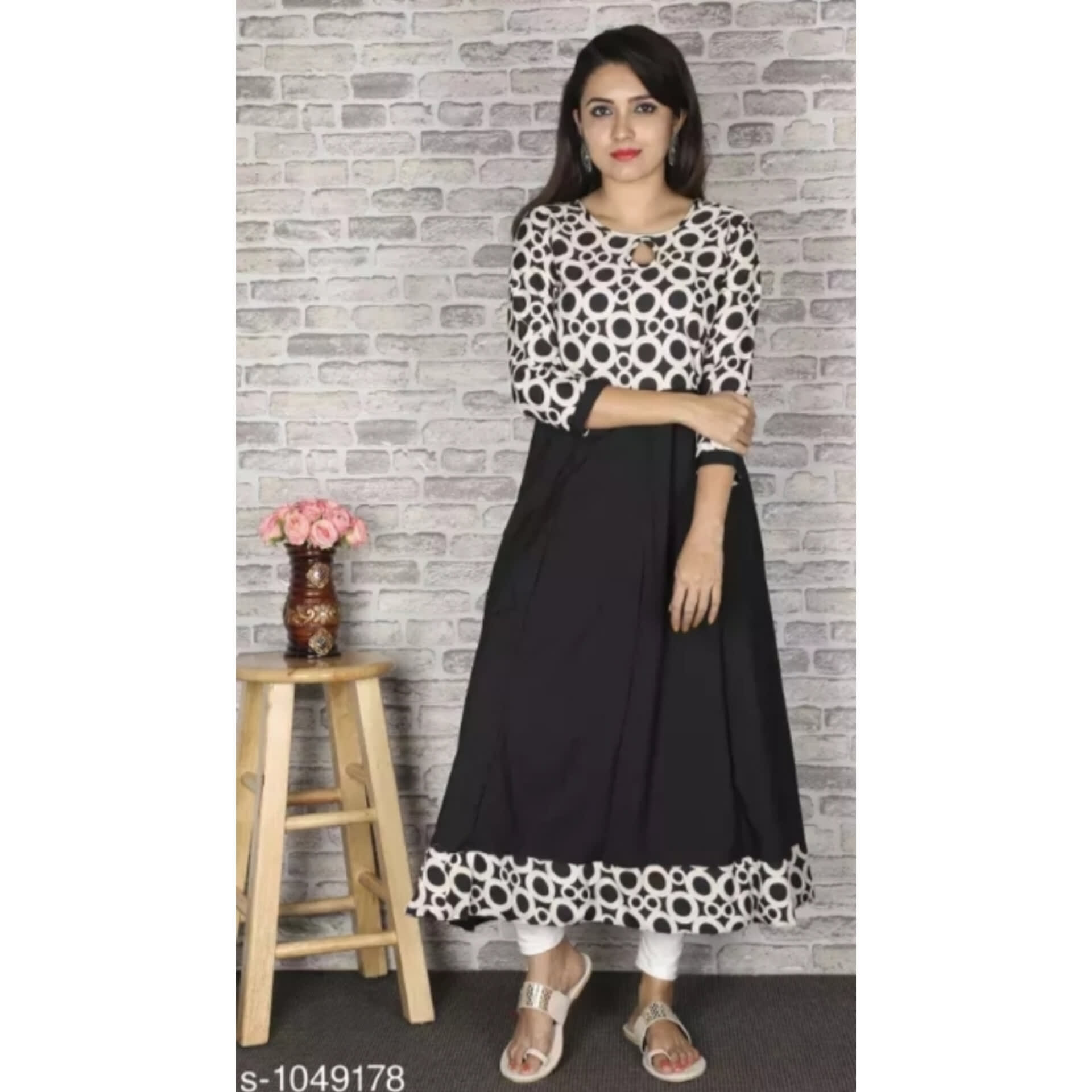 Women's Printed Crepe Anarkali Kurti