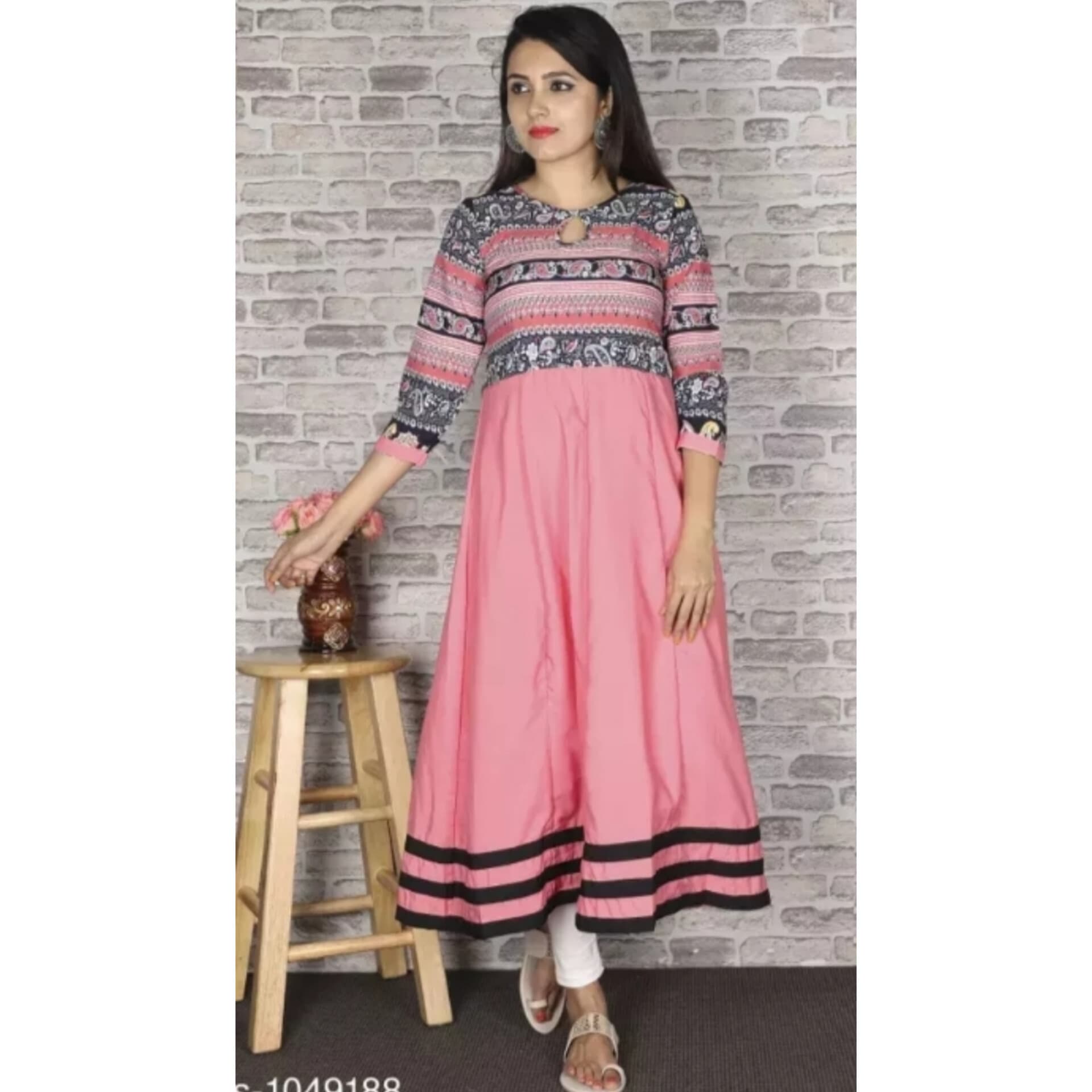 Women's Printed Crepe Anarkali Kurti