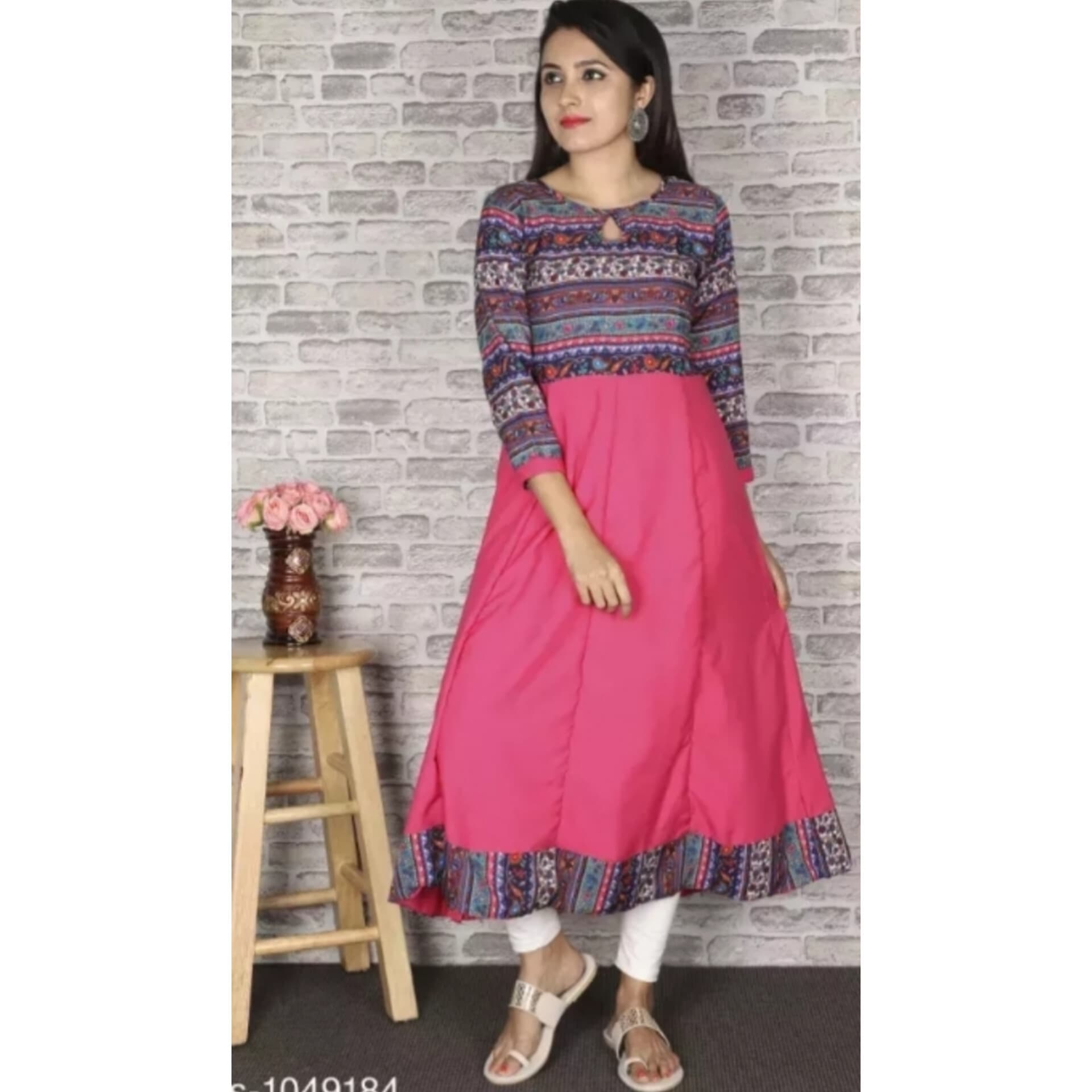 Women's Printed Crepe Anarkali Kurti
