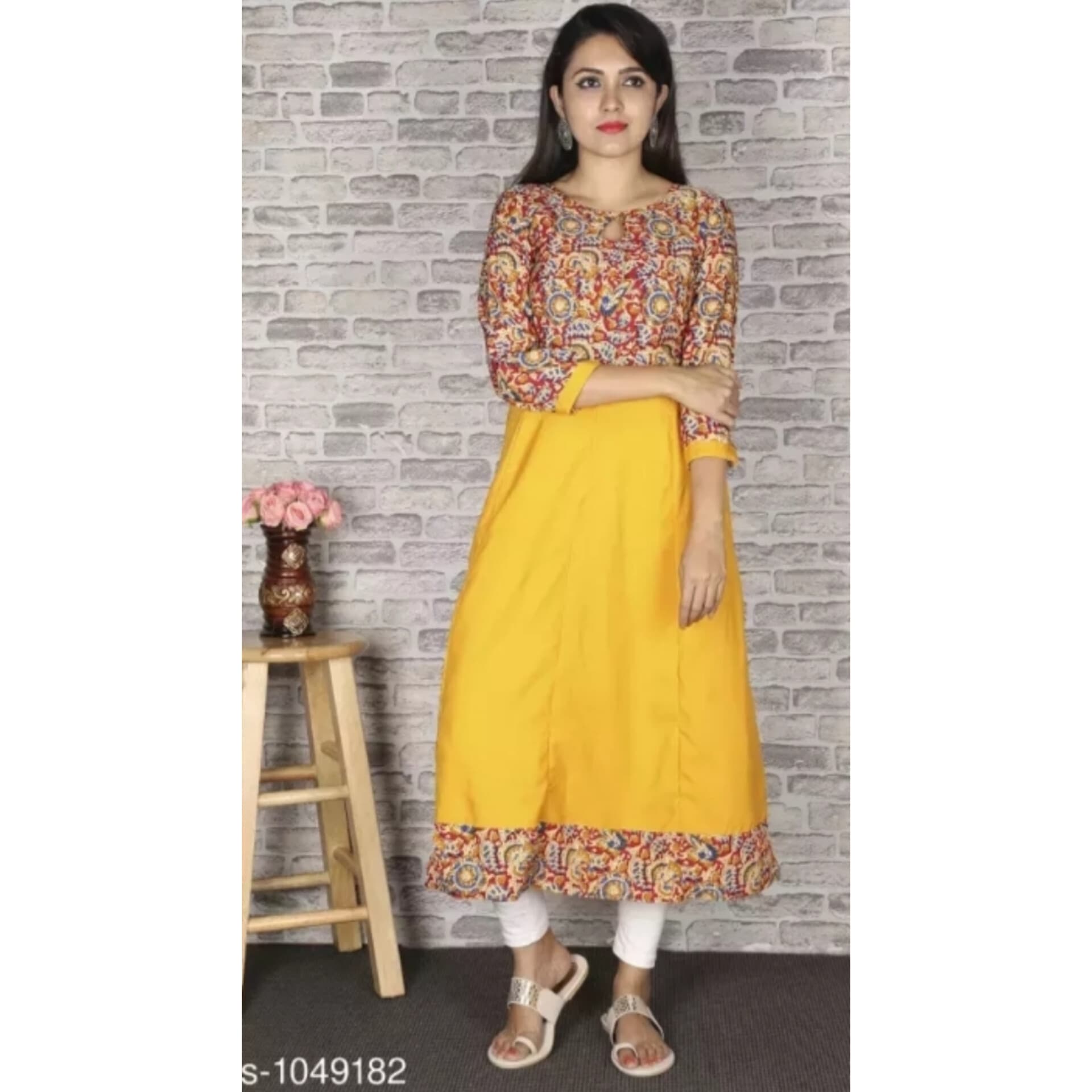 Women's Printed Crepe Anarkali Kurti