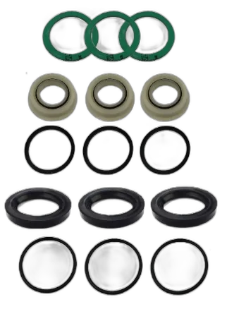 KIT GUARNIÇÃO DO PISTÃO 28 MM HIDROMAR BH 6100 (GAXETA C/ ABA) - 2003