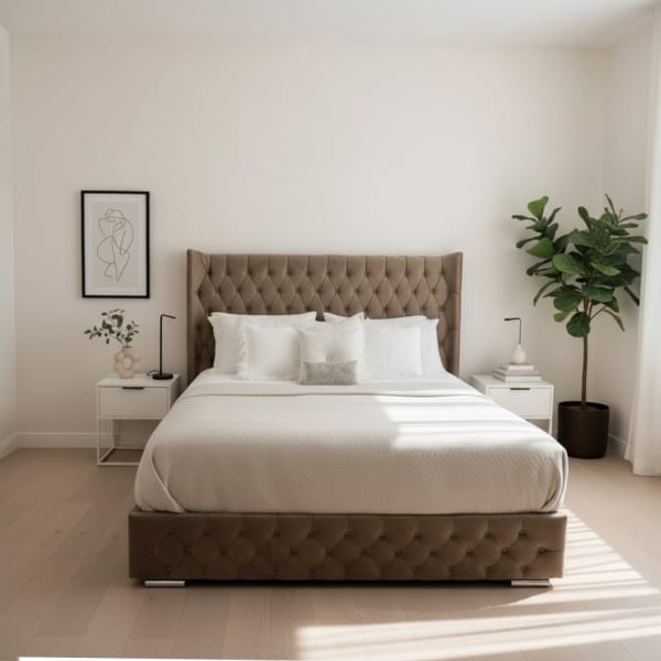 Highgate Chesterfield wingback bed