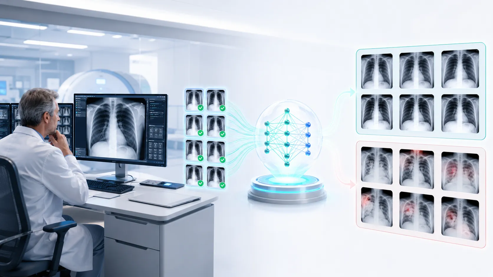 training ai with labeled chest xrays