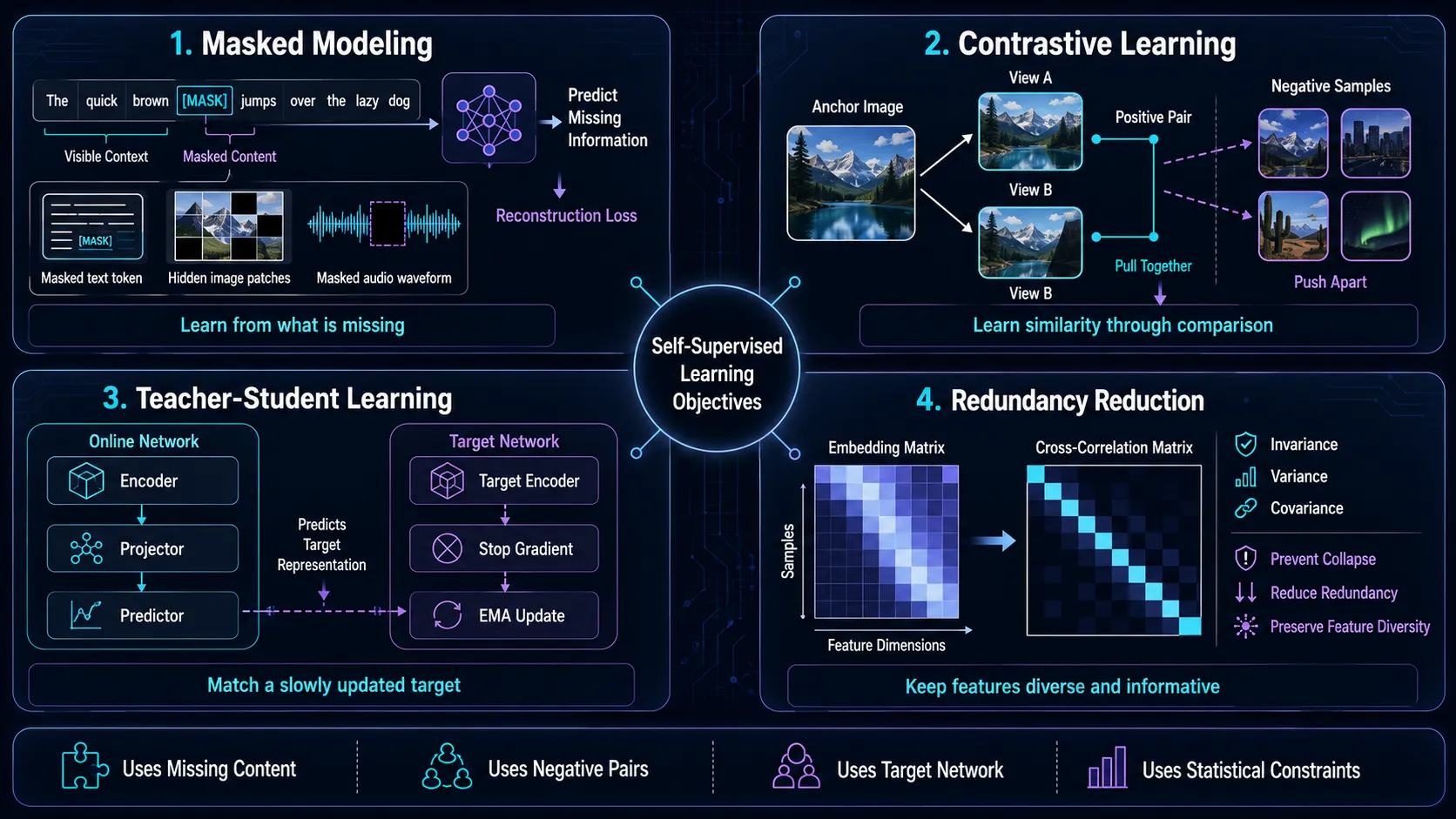 self supervised learning objective families