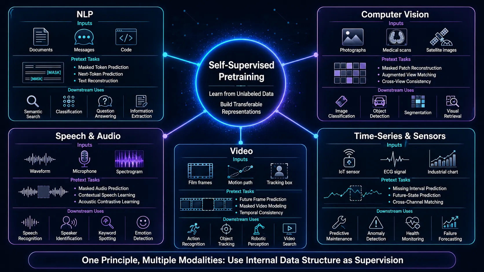 self supervised learning applications by modality
