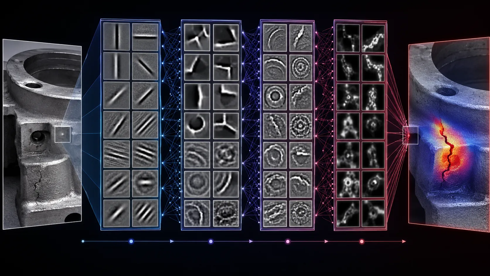 CNN layers learning edges textures shapes and defects