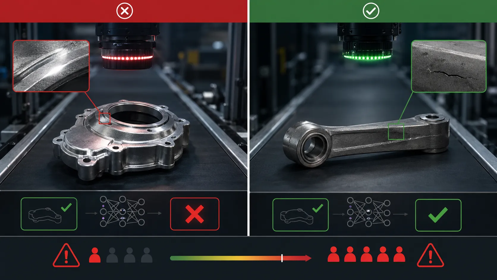 False positive and false negative examples in CNN defect detection