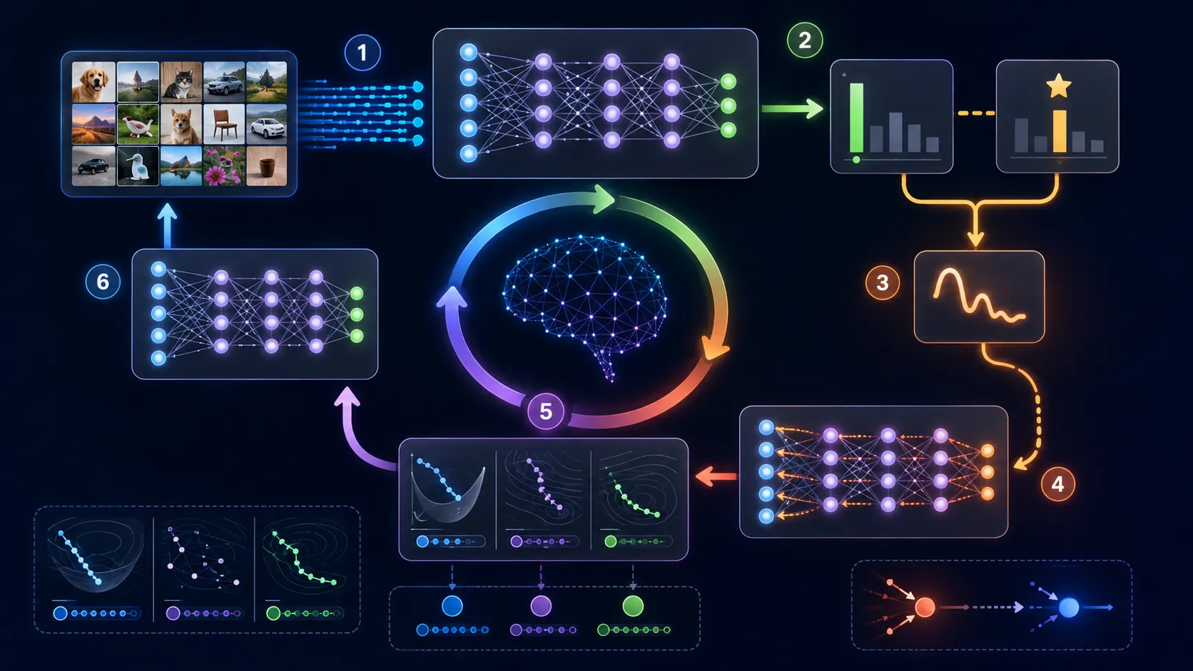Gradient descent optimizer neural network training cycle