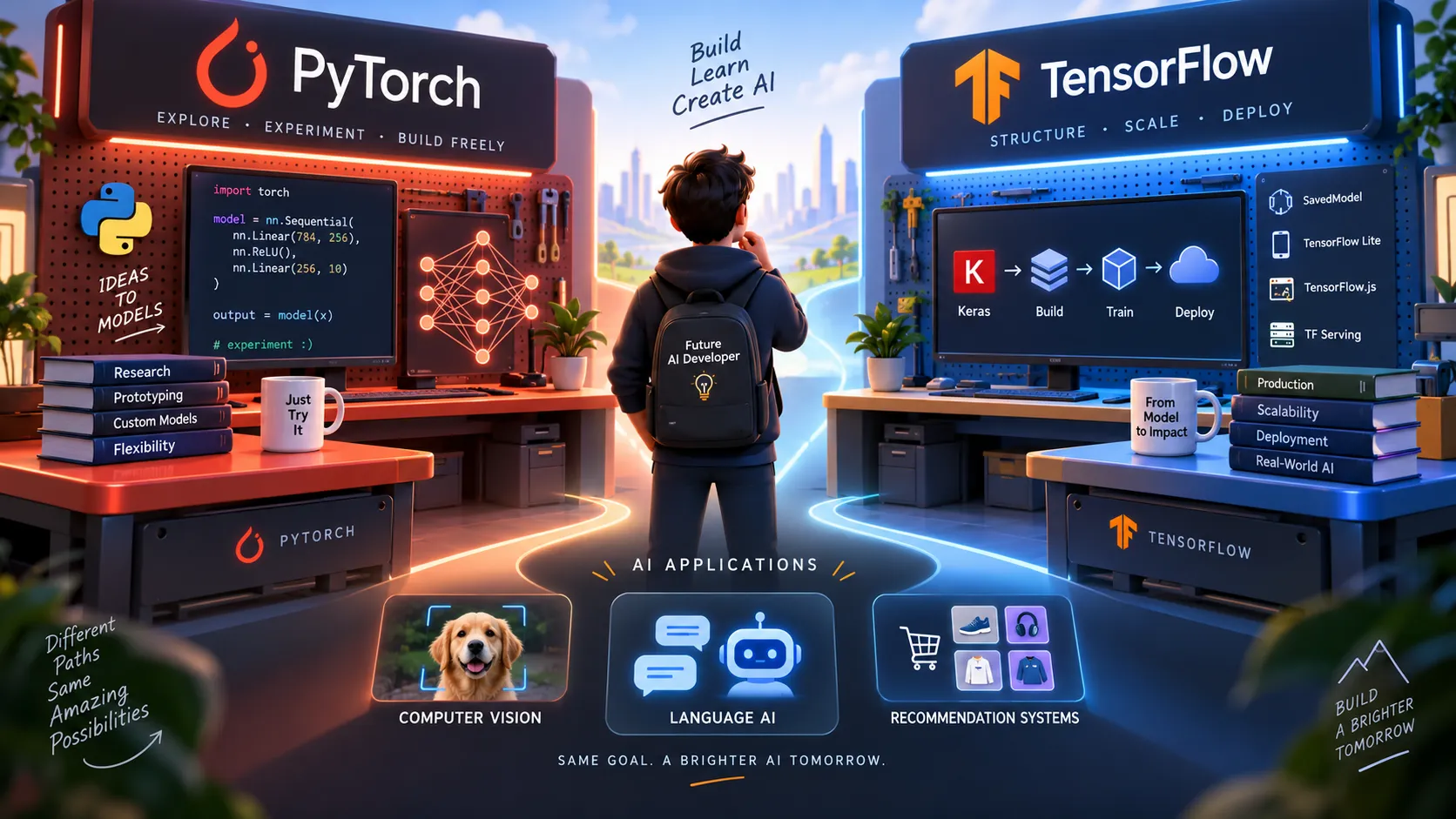 PyTorch and TensorFlow deep learning frameworks comparison
