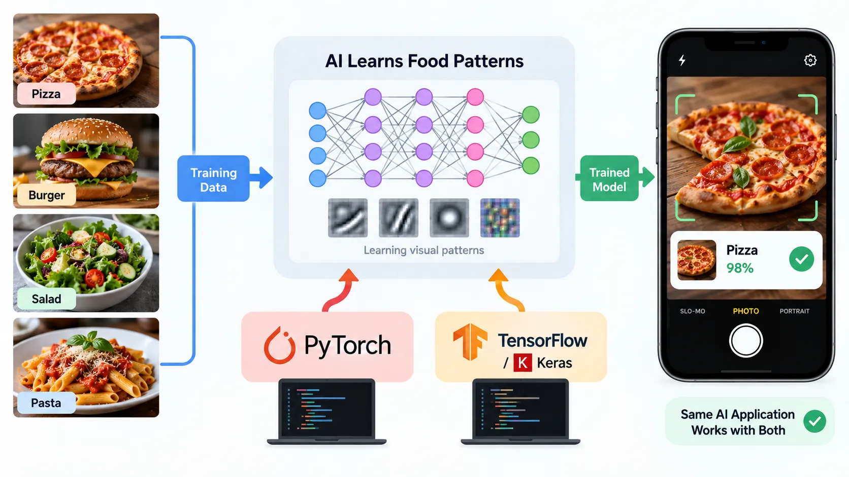 PyTorch vs TensorFlow food image recognition example