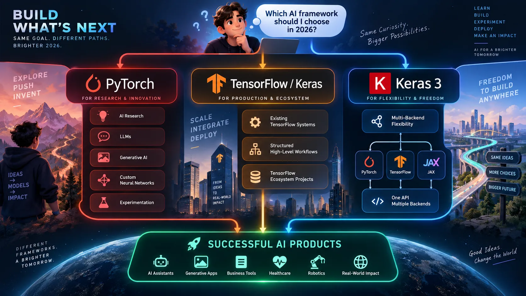 Choosing PyTorch or TensorFlow for different AI projects in 2026