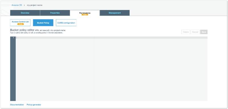 Bucket Policy Editor