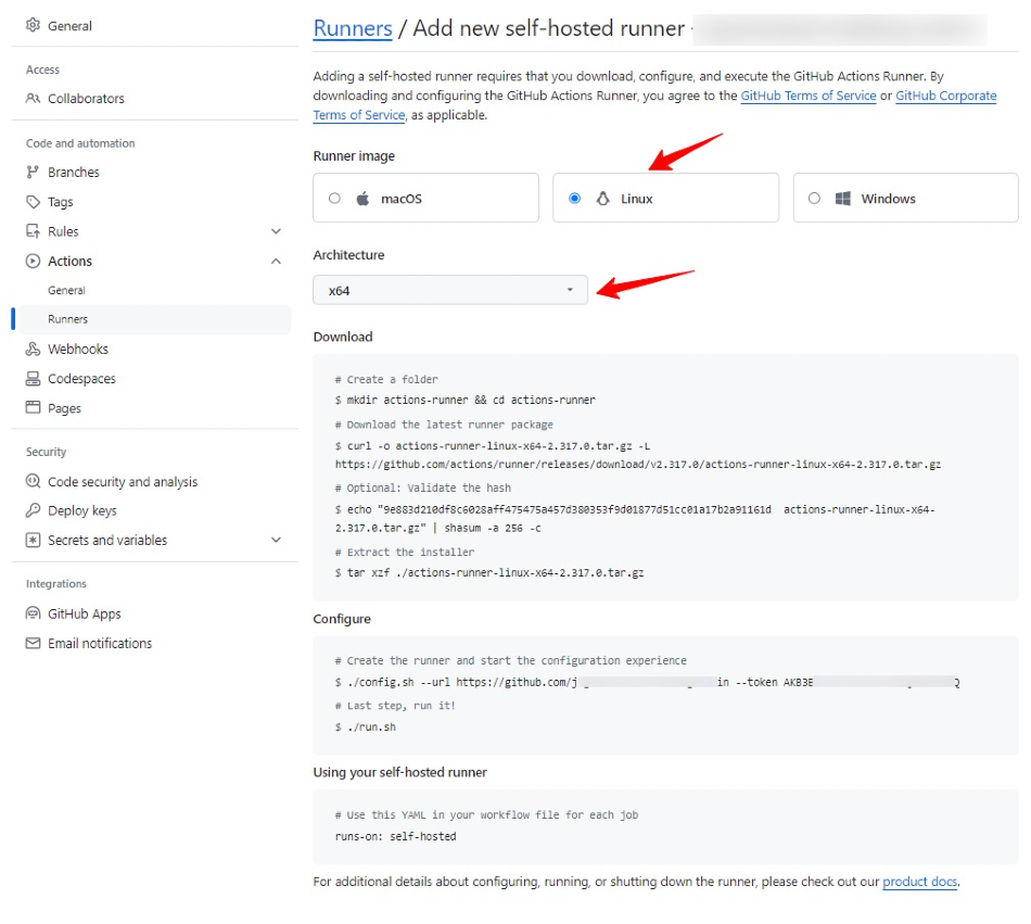 add-new-self-hosted-runner