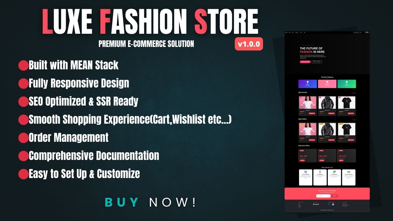 Luxe Fashion Store - Complete E-commerce Solution | MEAN Stack