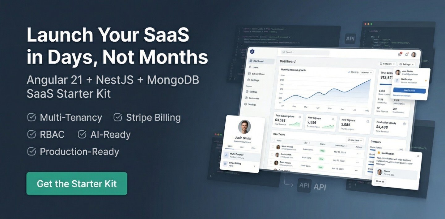 Ultimate SaaS Starter Kit (Angular 21 + NestJS + Stripe)