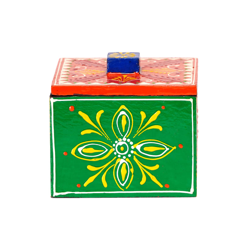 Folk Keepsake Box — Forest Green
