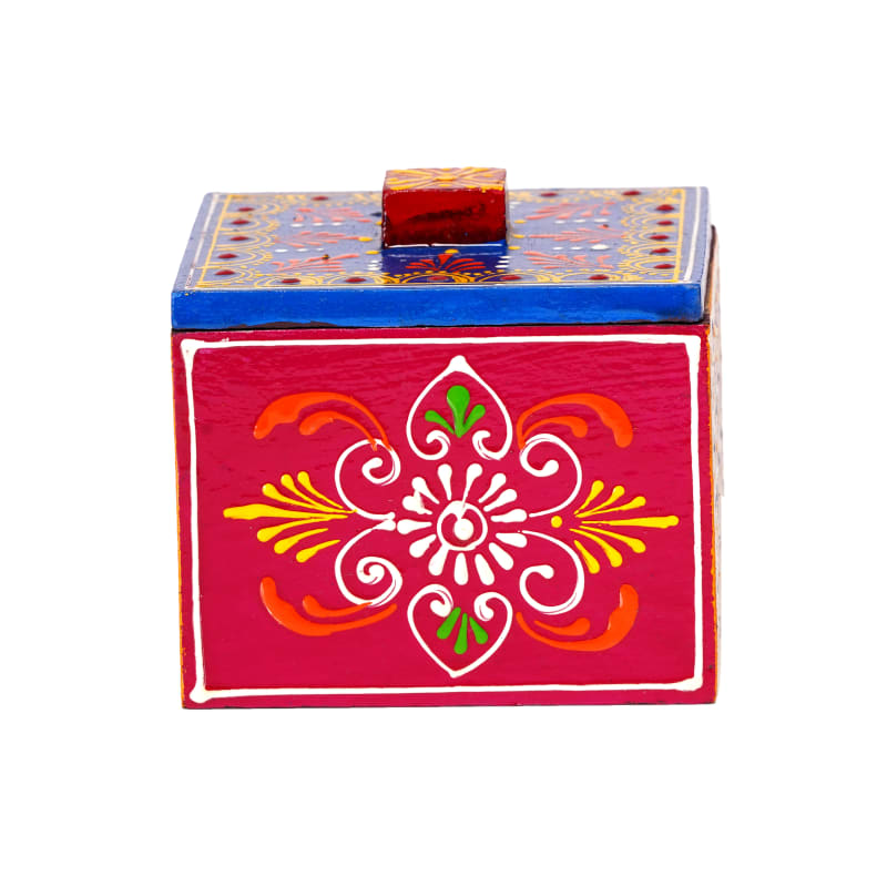Folk Keepsake Box — Pink & Blue