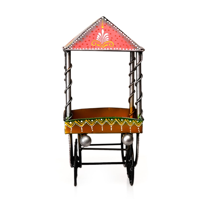 Folk Bullock Cart Toy — Pink