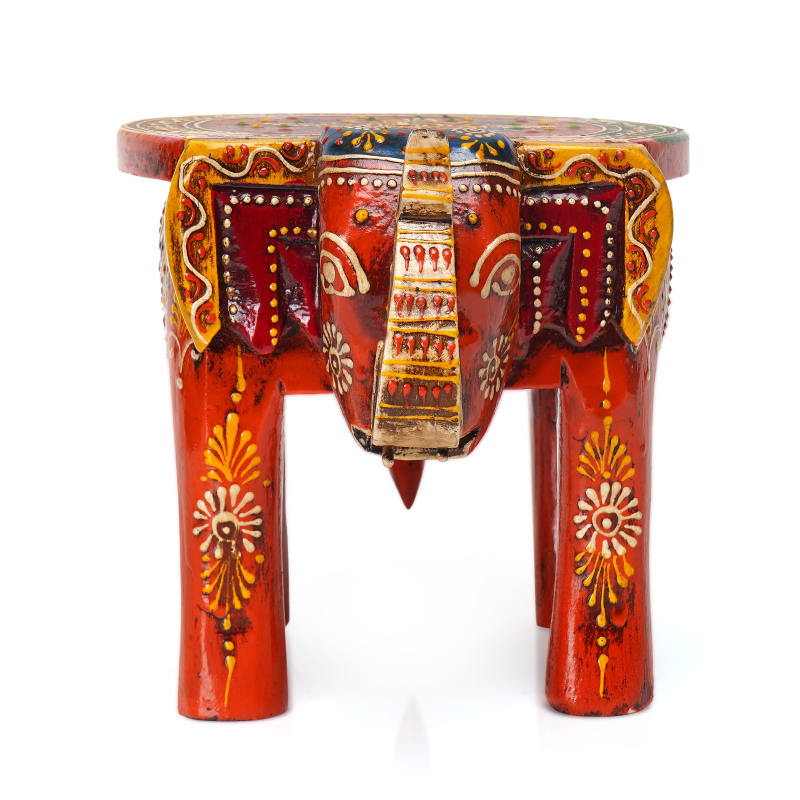 Elephant Stool — Vermilion Red