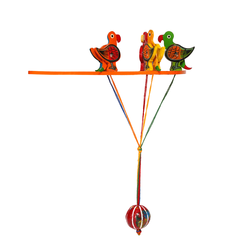 Pecking Parrots Balance Toy — Orange
