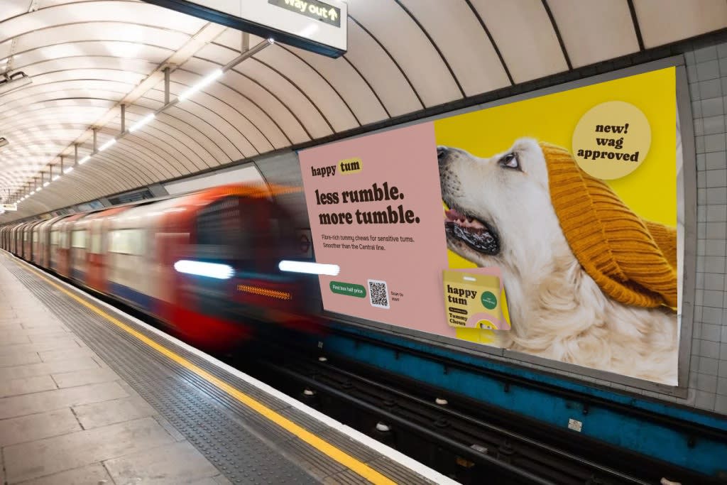 Belly Laugh Tube ad mock-up: 48-sheet, on the platform